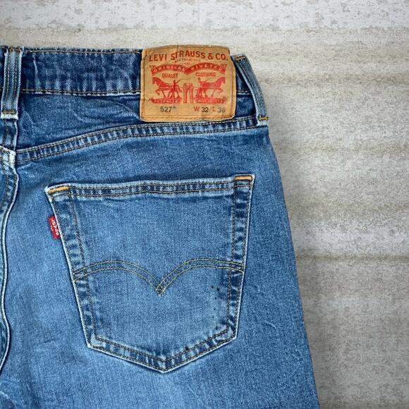 Levis Jeans 527 Slim Bootcut Flared Fit Medium Wash Denim Red Tab - Picture 3 of 7